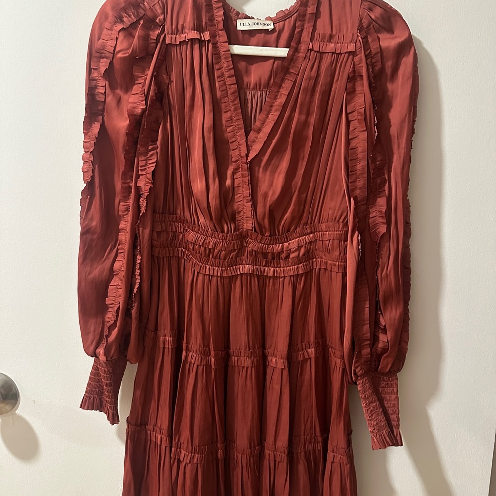 Ulla Johnson Terracotta Long Sleeve Dress